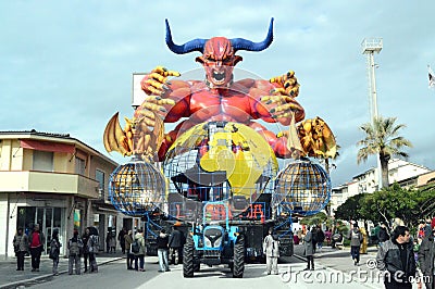 Devil float at Viareggio Carnival Editorial Stock Photo