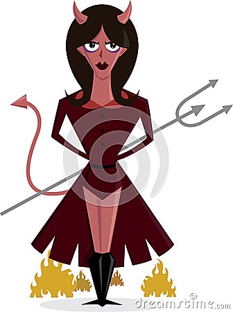 She Devil halloween character illustration Vector Illustration