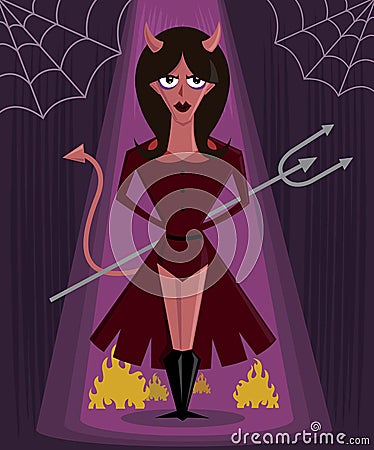 She Devil halloween character vector illustration Vector Illustration