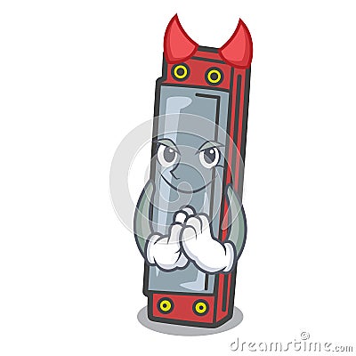 Devil harmonica mascot cartoon style Vector Illustration
