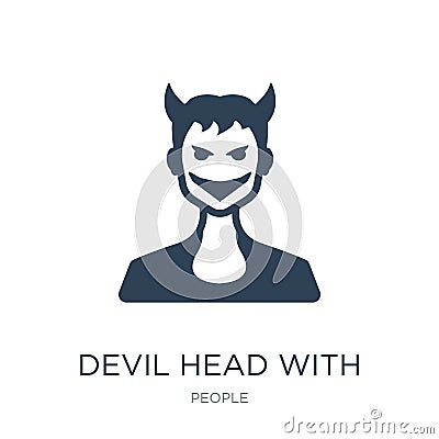 devil head with horns icon in trendy design style. devil head with horns icon isolated on white background. devil head with horns Vector Illustration