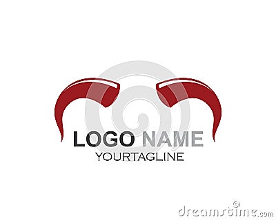 devil horn,animal horn logo icon vector Vector Illustration