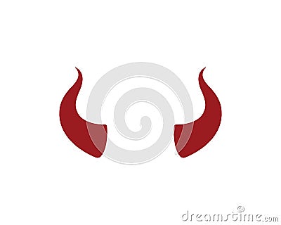 devil horn,animal horn logo icon vector Vector Illustration