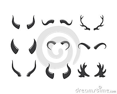 devil horn,animal horn logo icon vector Vector Illustration