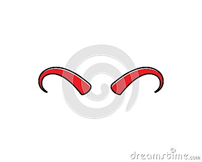 devil horn,animal horn logo icon vector Vector Illustration