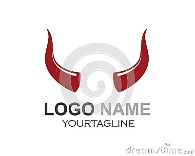 devil horn,animal horn logo icon vector Vector Illustration