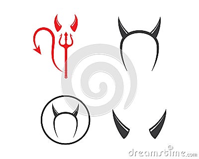 devil horns logo icon vector illustration design Vector Illustration