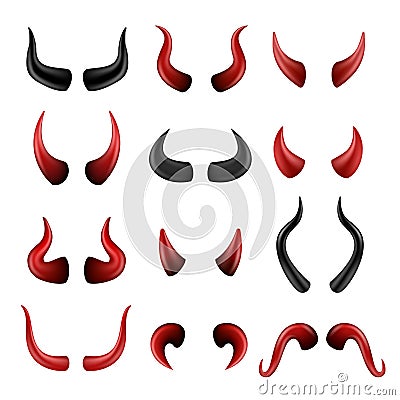 Devil horns set on background vector illustration Vector Illustration