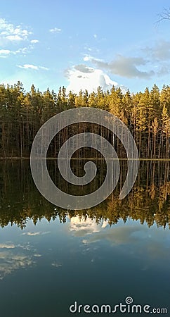 Devil Lake Velnezers , Cortoks or Chortock Lake. Located the Latgale Aglona, Latvia Stock Photo