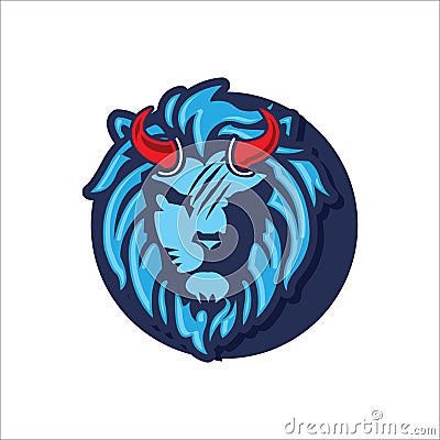 Devil Lion head vector Vector Illustration