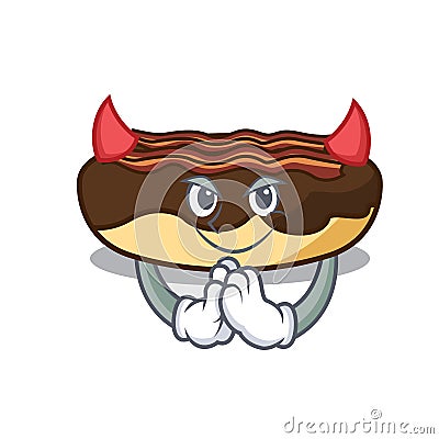 Devil maple bacon bar mascot cartoon Vector Illustration