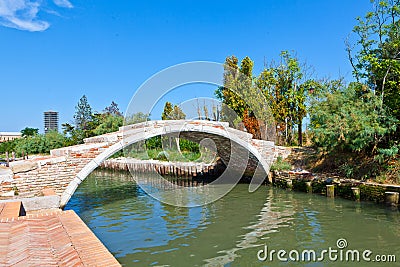 Devil's bridge over a Venetian Canal, Torcello, Venice, Italy Stock Photo