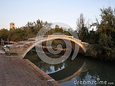 Devil `s Bridge in Torcello, Venice Stock Photo