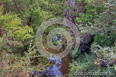 Devil`s Gulch is located By Garretson, South Dakota and is where Famous Outlaw Jesse James jumped across Stock Photo