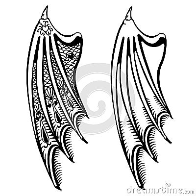 Devil's wings set Vector Illustration