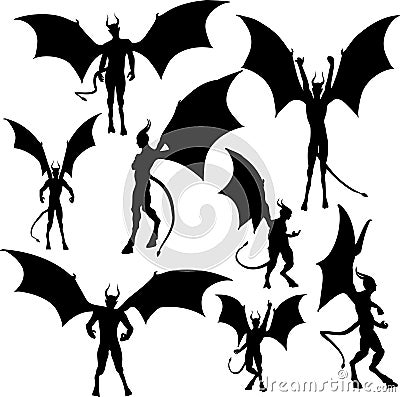 Devil silhouettes Vector Illustration