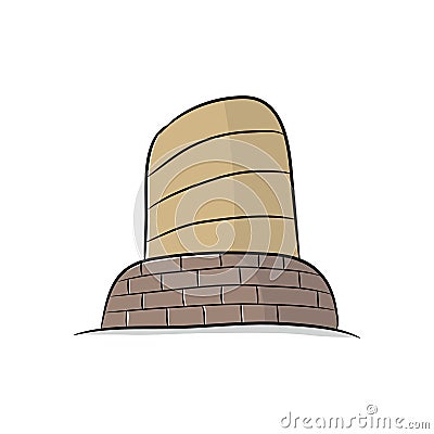 Devil stoning pillar, happy eid aladha Vector Illustration