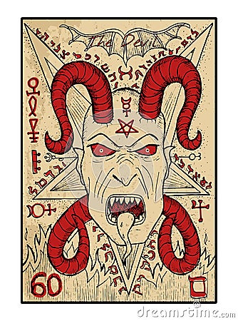 The Devil. The tarot card Vector Illustration