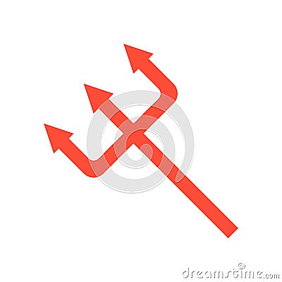 Devil trident, Halloween related icon, flat design Vector Illustration