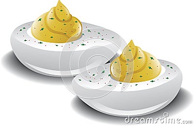 Deviled eggs Vector Illustration