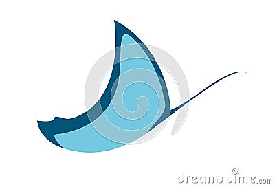 Devilfish silhouette isolated on white Vector Illustration