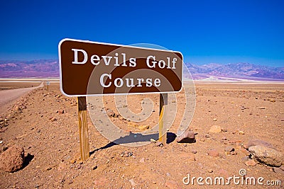 Devils Golf Course Sign Stock Photo