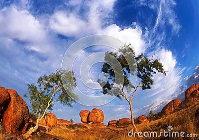 Devils Marbles Stock Photo