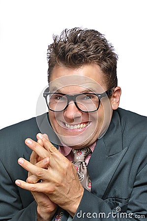 Devious nerd Stock Photo