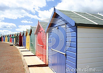 DEVON BEACH HUTS Stock Photo