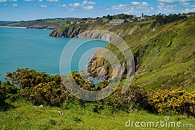 The Devon coastline looking towards Slapton Sands Stock Photo