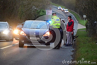 Devon and Cornwall police Deal with RTC Editorial Stock Photo