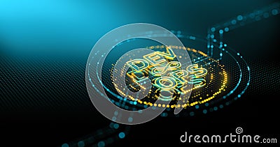 DevOps Dev Ops software development digital icon Stock Photo