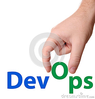 DevOps Development & Operations concept sign Stock Photo