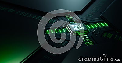 Devops development operations Icon Symbol Chip on Circuit Board. Internet and technology concept Stock Photo