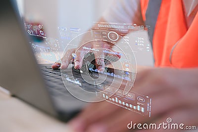 DevOps engineer in Digital transformation technology strategy of business processes and data Stock Photo