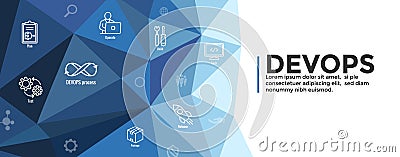 DevOps Icon Set - Dev Ops Web Header Banner Vector Illustration