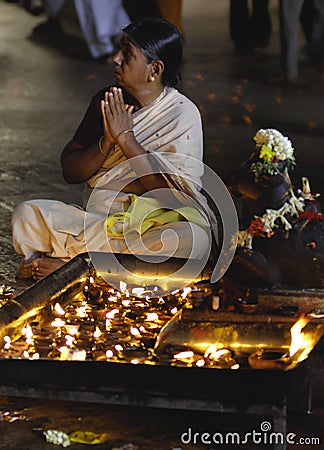 Devotee at Menakshi Temple Madurai Editorial Stock Photo