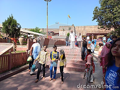 devotees in Bahu Fort, Jammu, for paying tribute to Bawe Wali Mata during Navratri Festival Editorial Stock Photo