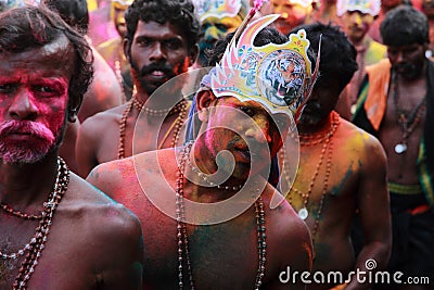 Devotees of Lord Ayyappa Editorial Stock Photo