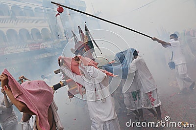 Devotees at the Nine Emperor Gods Festival Editorial Stock Photo