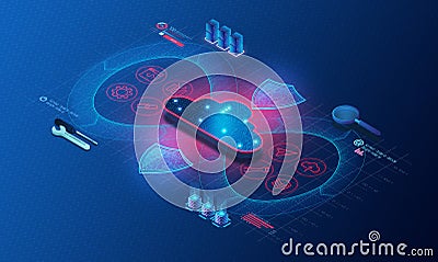 DevSecOps Concept - Integration of Security Testing Throughout the Development and Operations IT Lifecycle - 3D Illustration Stock Photo