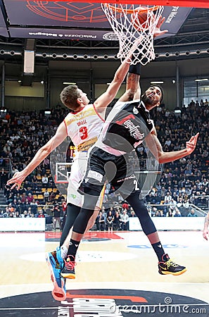 Italian Basketball A Serie Championship Segafredo Virtus Bologna vs Carpegna Prosciutto Basket Pesaro Editorial Stock Photo