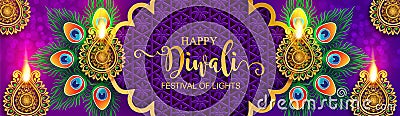 Diwali, Deepavali or Dipavali the festival of lights. Vector Illustration