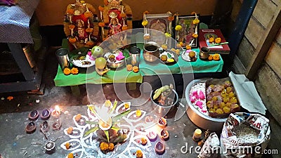 Dewali festival at home Editorial Stock Photo