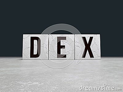 DEX - Decentralized Exchange for crypto currency Stock Photo