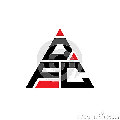 DFC triangle letter logo design with triangle shape. DFC triangle logo design monogram. DFC triangle vector logo template with red Vector Illustration