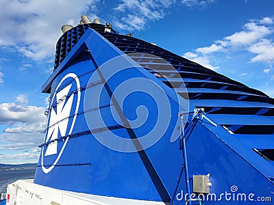 DFDS-ship funnel. Editorial Stock Photo