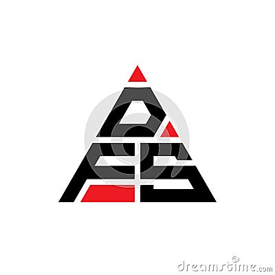 DFS triangle letter logo design with triangle shape. DFS triangle logo design monogram. DFS triangle vector logo template with red Vector Illustration