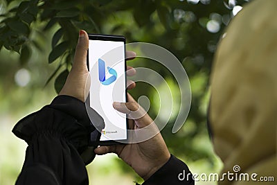 Dhaka, Bangladesh - 26 December 2023: Bing logo seen displayed on a smartphone. Editorial Stock Photo