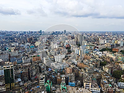 Dhaka City Skyline. Drone View of Dhaka City, Bangladesh Stock Photo